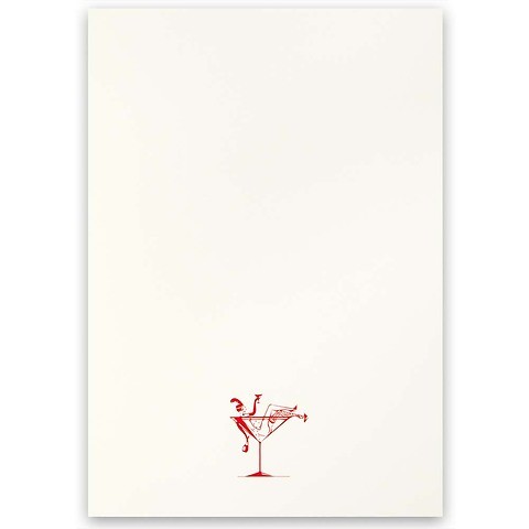 Grußkarte Lady in Champagne rot A5