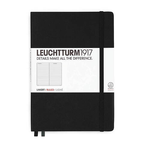 LEUCHTTURM1917 Notizbuch A5 Medium Hardcover liniert schwarz