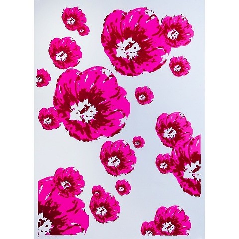 Geschenkpapier Klatschmohn pink 50 x 70 cm, 3 Bögen