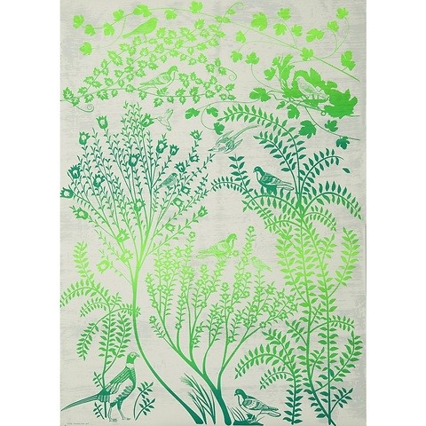 Bethge Geschenkpapier Paradise grün 50 x 70 cm, 3 Bögen