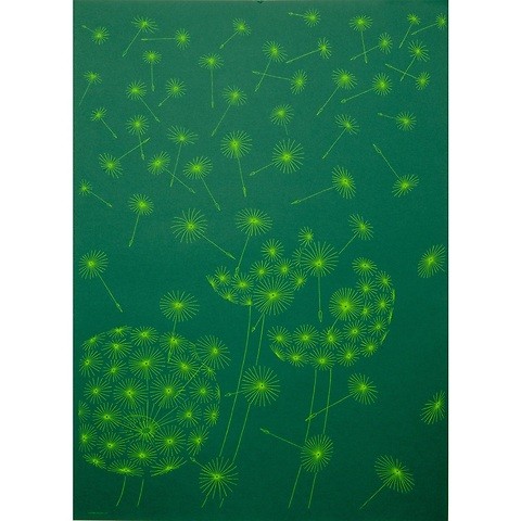 Geschenkpapier Pusteblume grün 50 x 70 cm, 3 Bögen