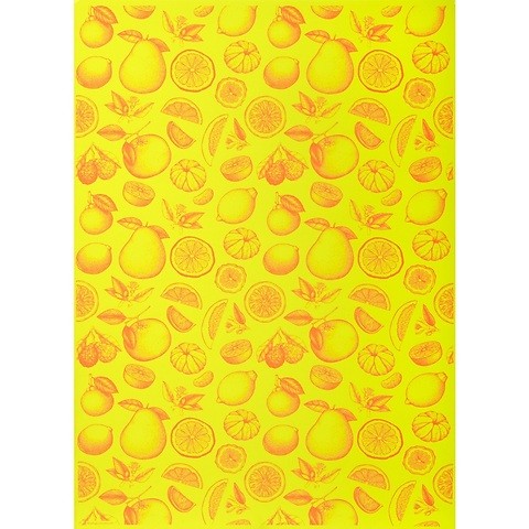 Bethge Geschenkpapier Zitrus gelb 50 x 70 cm, 3 Bögen