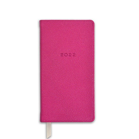 Kalender Pocket 1Woche/2S. 2022 Leder Cow, pink