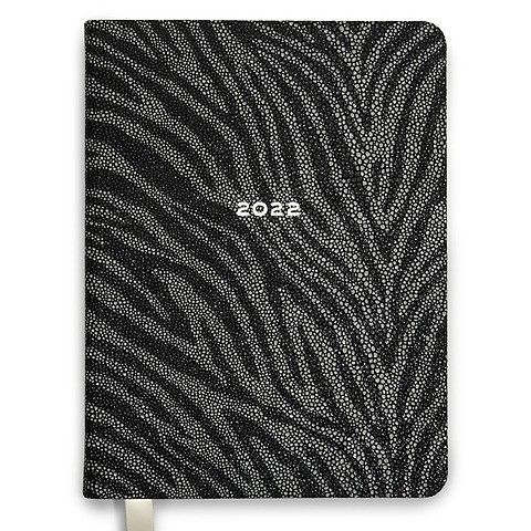 Kalender App.Desk 2022 Leder Rochen 'Zebra' (Calf), schwarz