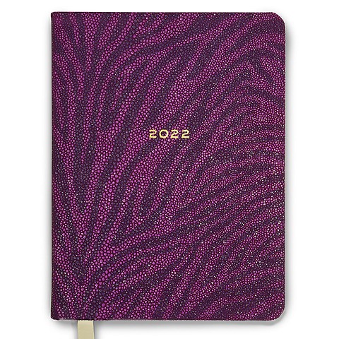 Kalender App.Desk 2022 Leder Rochen 'Zebra' (Calf), purple