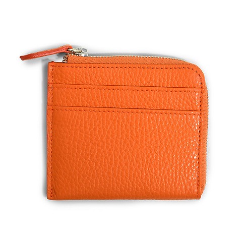 Portemonnaie mit Zip Leder Adri flach orange