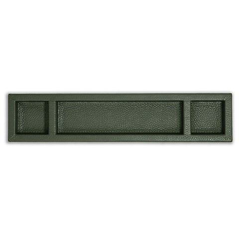 Stiftablage 3 Fächer Leder Hirsch 35,5x8x3,9 cm dunkelgrün