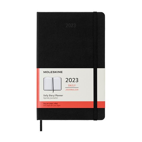 Moleskine Kalender A5/Large 1T/1S. 2023 Hardcover, schwarz
