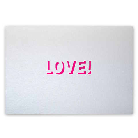 Grußkarte Love Silhouette Klappkarte A4 Pink auf Silber