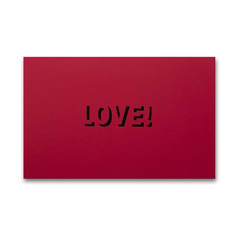 Grußkarte Love Silhouette Klappkarte Schwarz auf Rot Mini