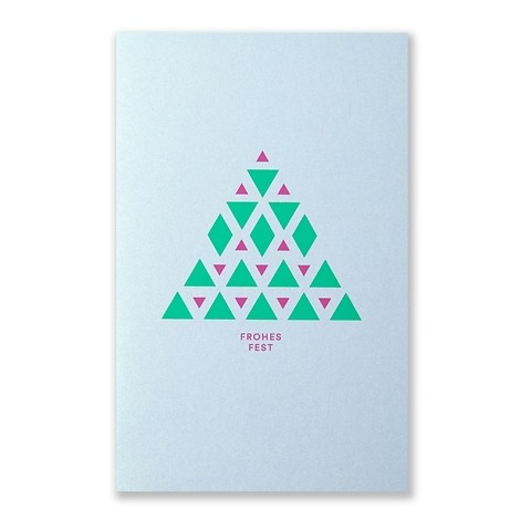 Weihnachtskarte It's a tree Grün/Pink