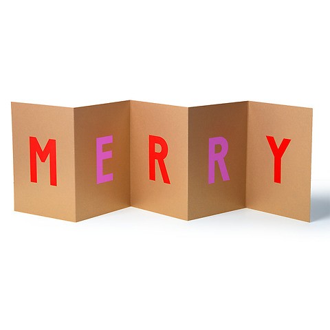 Weihnachtskarte „MERRY XMAS“ Leporello