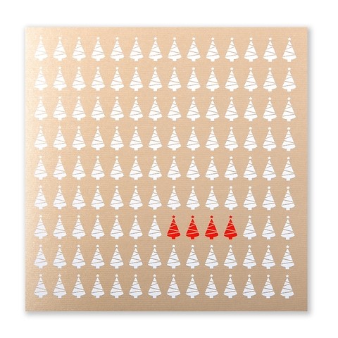 Weihnachtskarte Tannenwald Quadratisch 15,8 x 15,8 cm