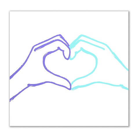 Grußkarte „One Heart“ auf Weiß