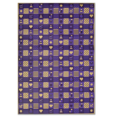 Geschenkpapier Christmas Squares Violett, 50 x 70 cm, 3 Bg.