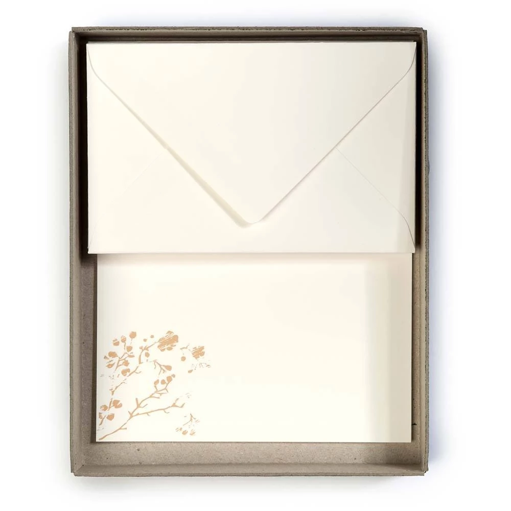 Mini-Briefbogen-Set Kirschblüte mit Umschlägen Hochweiß