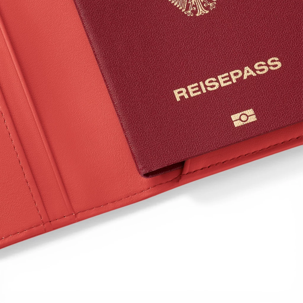 Treuleben Reisepasshülle Leder Rot