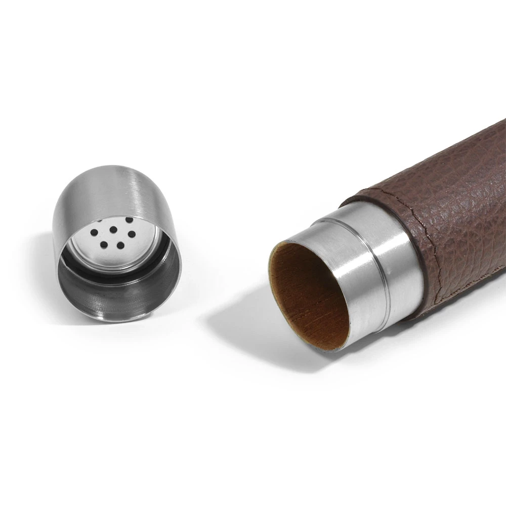 Taschenhumidor Hirschoptik Leder Moccabraun