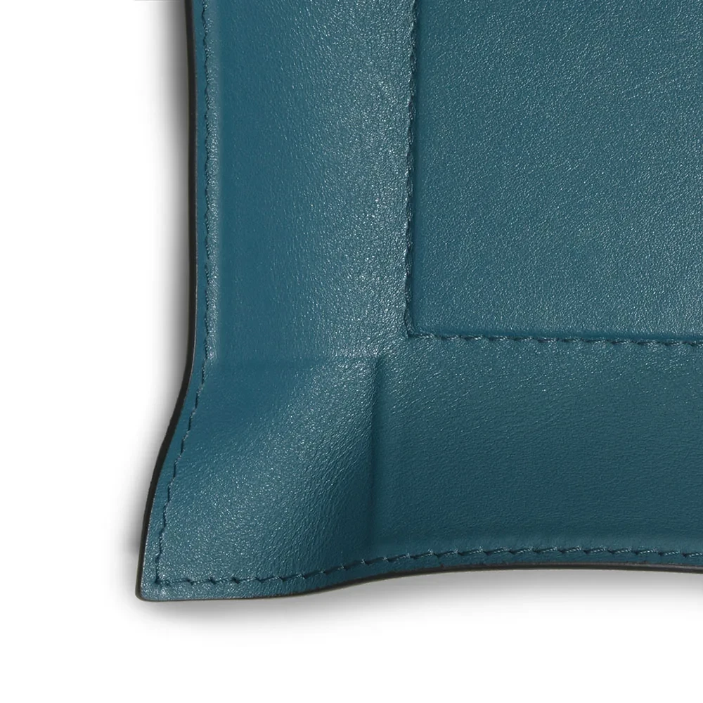 Taschenleerer Nappa Quadratisch Leder Petrol