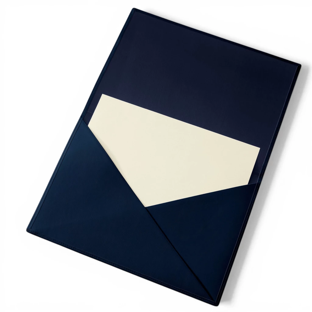 Treuleben Dokumentenmappe Envelope Leder Mitternachtsblau