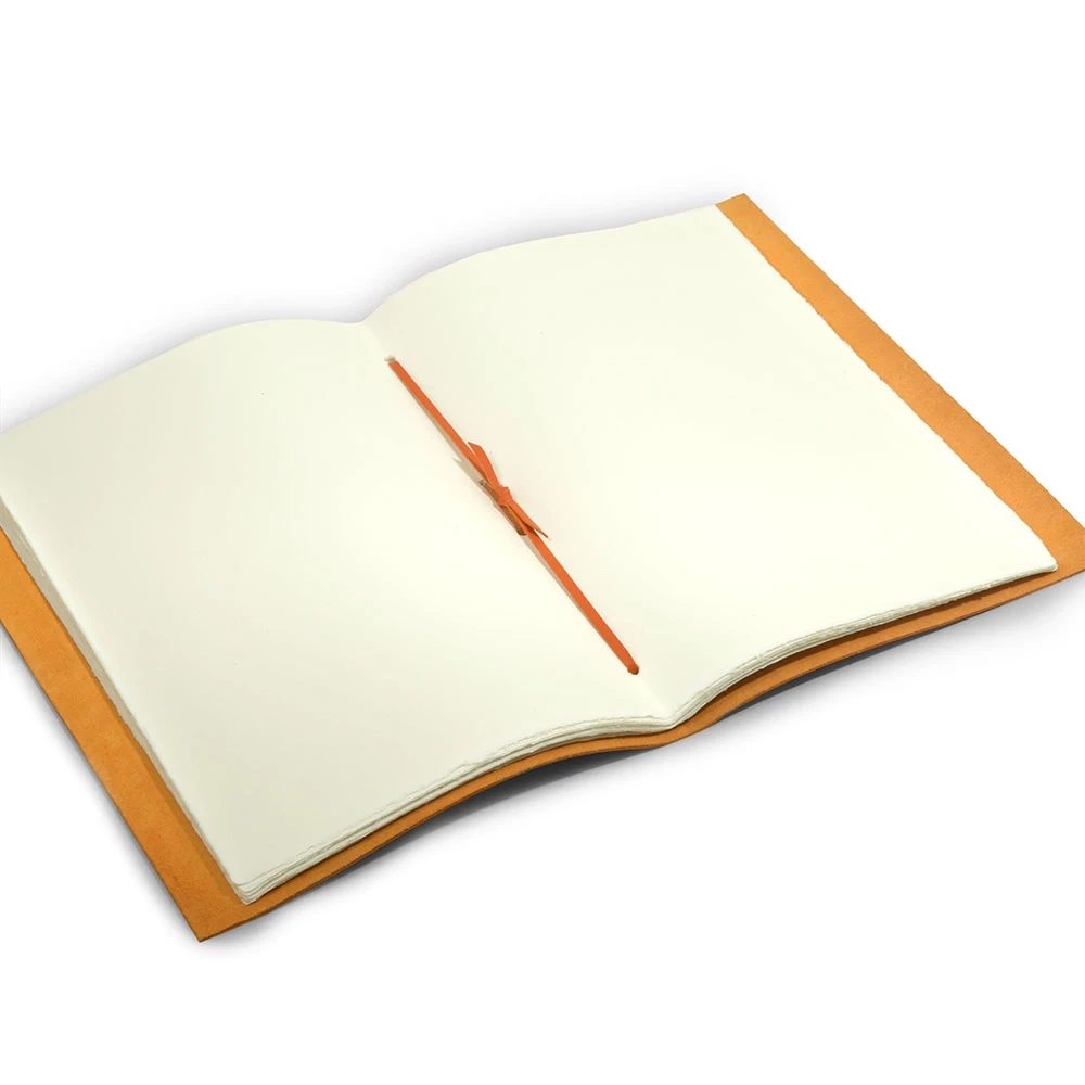 Gästebuch mit Band Leder Orange