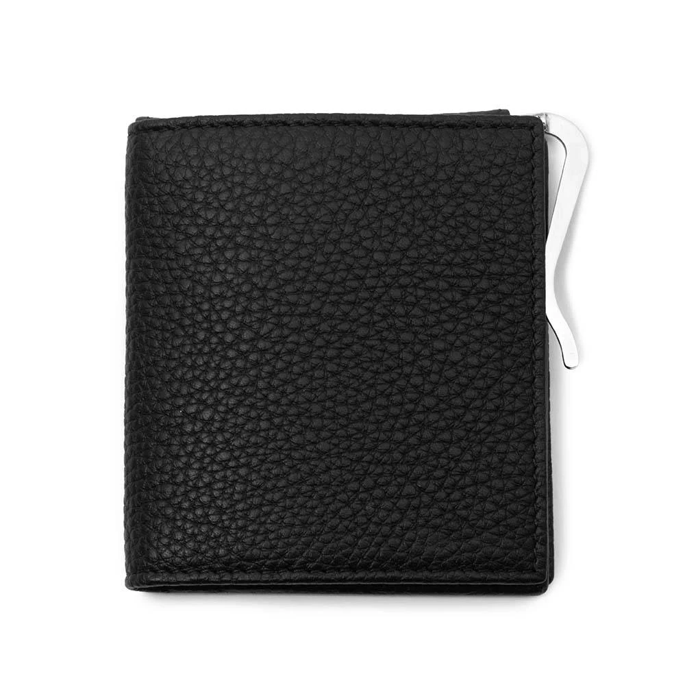 Portemonnaie mit Münzfach Leder Schwarz