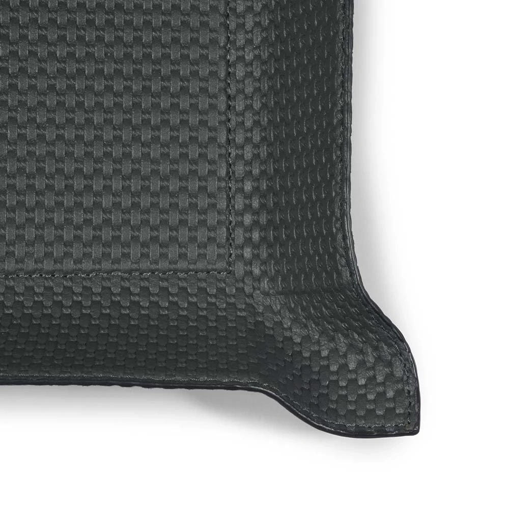 Taschenleerer Quadratisch Leder Dunkelgrau