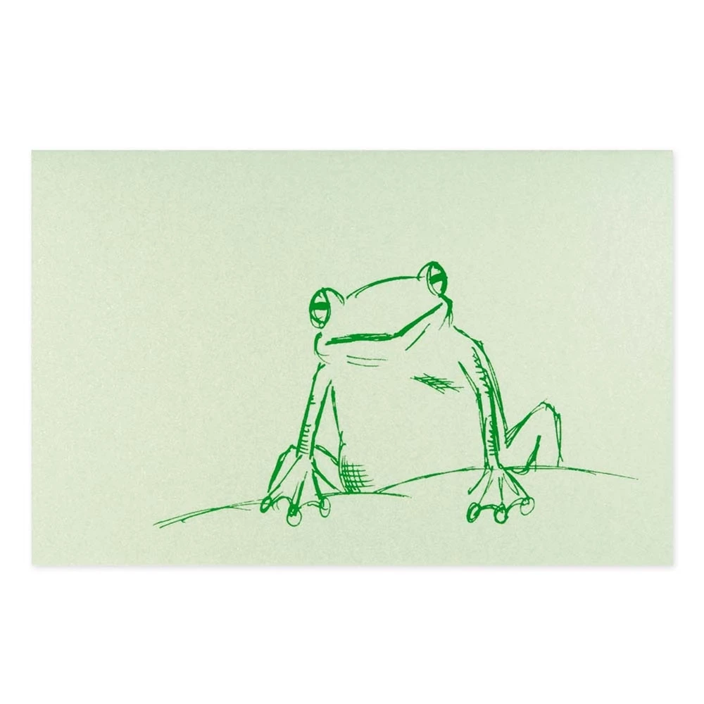 Grußkarte Frosch Grün Perlmutt Grün