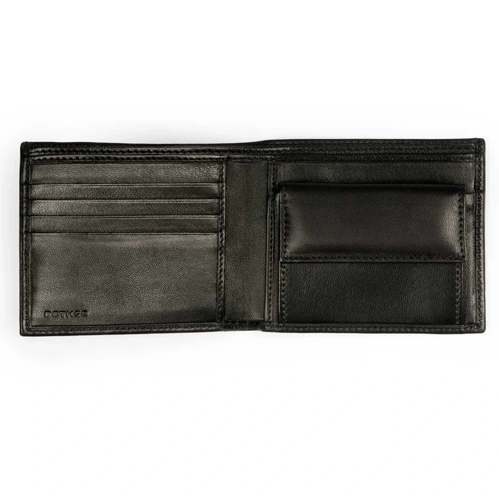Portemonnaie mit Münzfach Leder Schwarz