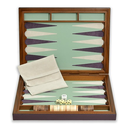 Produkt ansehen - Backgammon Spiel Leder violett