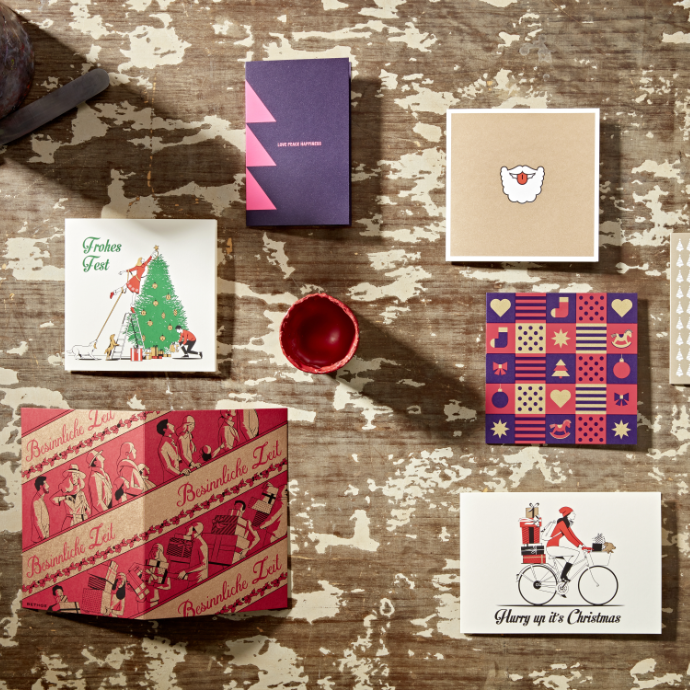 Handgefertigte Siebdruck-Weihnachtskarten online bei Bethge kaufen