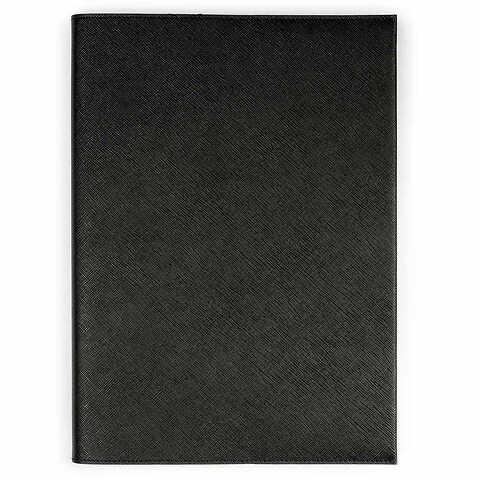 Buchhülle Leder Saffian schwarz für DIN A4 Bücher