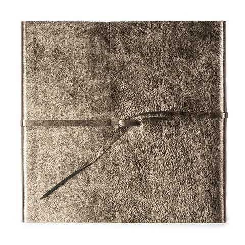 Gästebuch Leder Mos mit Band 21x21 cm bronze, 96 Blatt