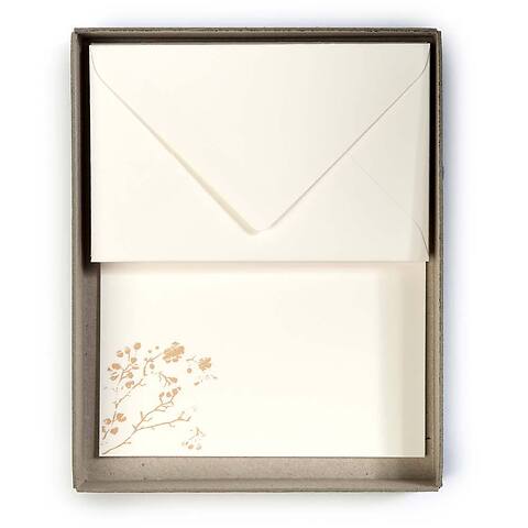 10 Briefbogen Kirschblüte Mini BlancBlanc 10 Umschläge