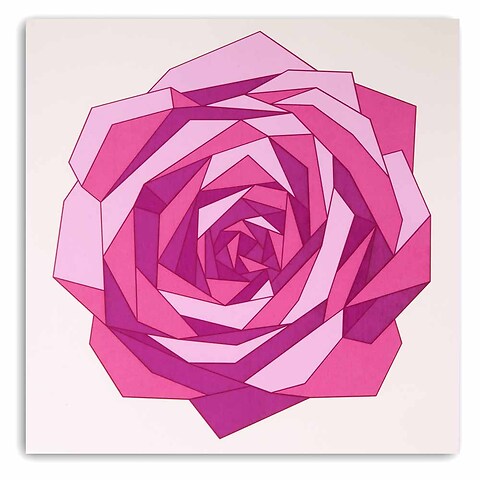 Grußkarte Rose Polygon