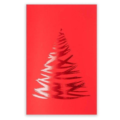 Weihnachtskarte Lichterbaum Pure Samt rot Diplomat