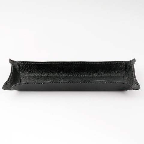 Taschenleerer rechteckig, Leder, 32x13 cm, Schwarz