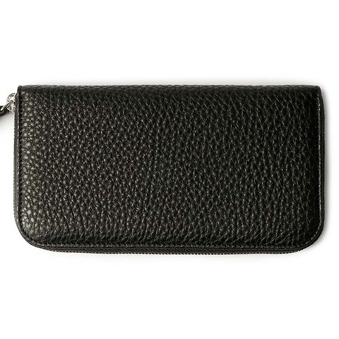 Portemonnaie mit Zip Leder Adri 19x10 cm schwarz