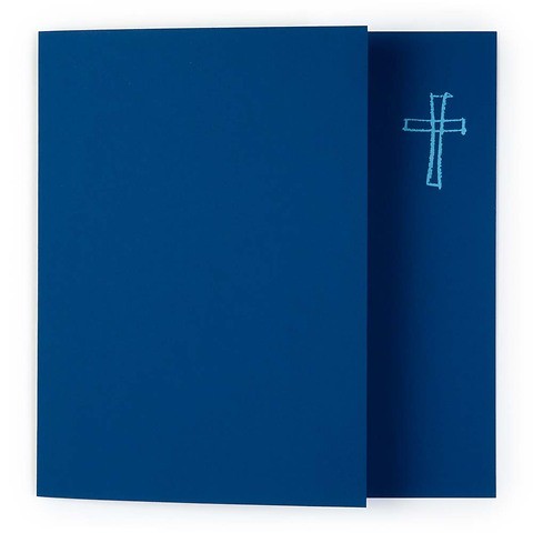 Grußkarte Kreuz gezeichnet Pure blau quadratisch