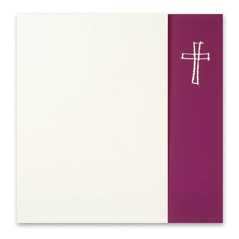 Grußkarte Kreuz gezeichnet Opal Fläche brombeer quadratisch