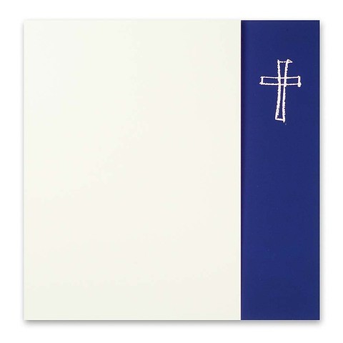 Grußkarte Kreuz gezeichnet Opal Fläche Blau