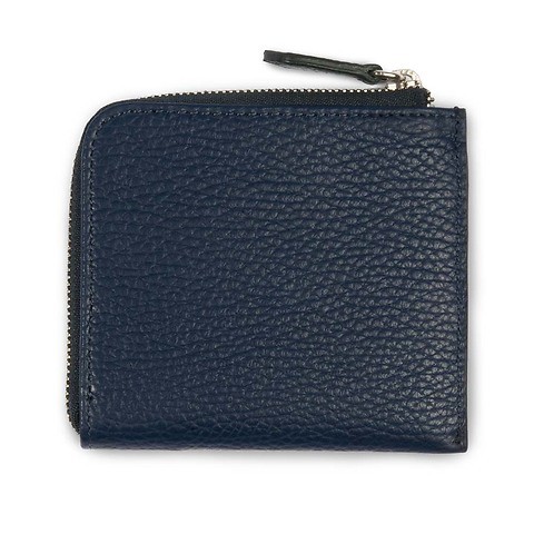 Portemonnaie mit Zip Leder Adri flach dunkelblau