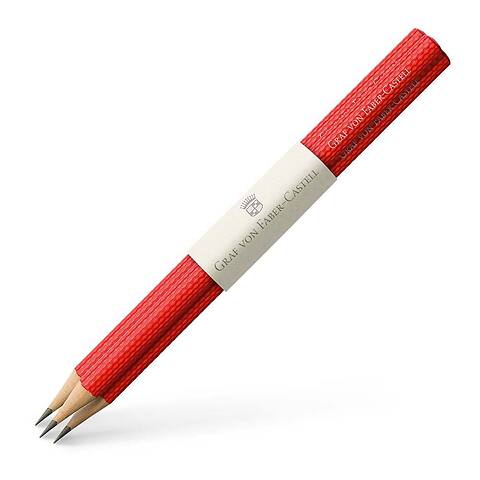 Graf von Faber-Castell Bleistift-Set Guilloche India Red