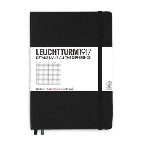 LEUCHTTURM1917 Notizbuch A5 Medium Hardcover kariert schwarz