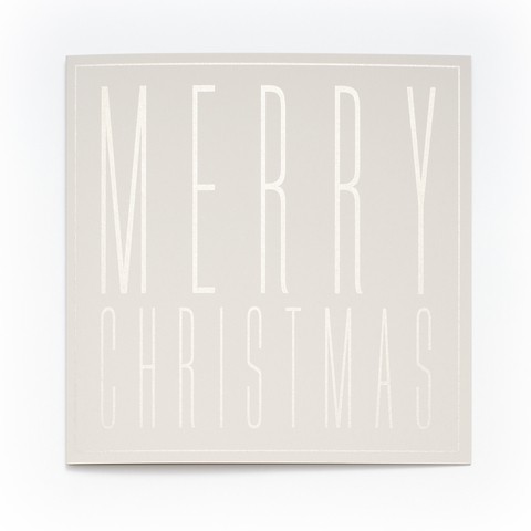 Weihnachtskarte Typographie Merry Christmas Pure Sand quadr