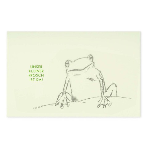 Grußkarte Frosch schwarz „Unser kleiner Frosch…“