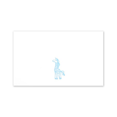 Grußkarte Zebra Mini hellblau smooth white