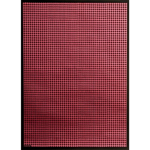 Bethge Geschenkpapier Hahnentritt rot 50 x 70 cm, 3 Bögen