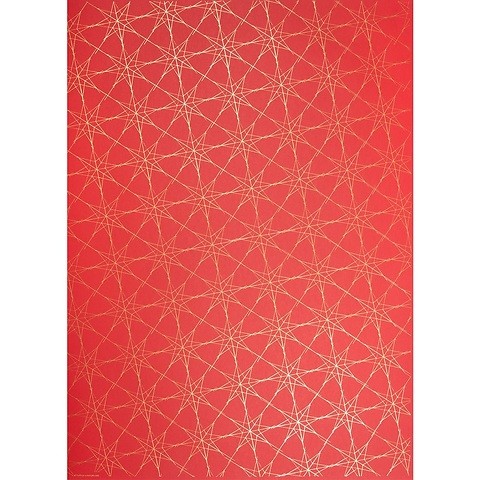 Bethge Geschenkpapier Starlines rot 50 x 70 cm, 3 Bögen