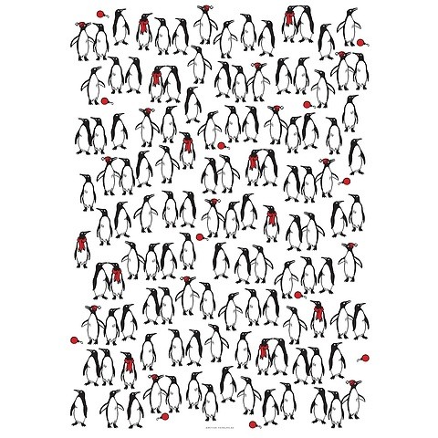 Geschenkpapier XMAS Pinguine 50 x 70 cm, 3 Bögen